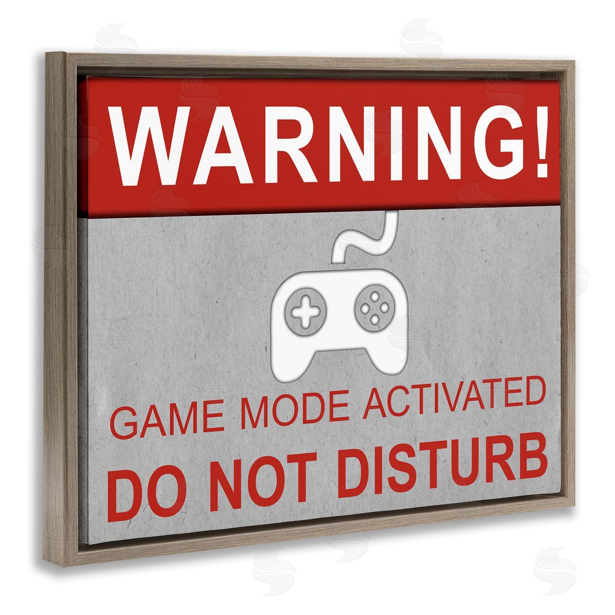 SD Graphics Studio Gaming Do Not Disturb Brown Floating Frame Canvas Wall Art Print