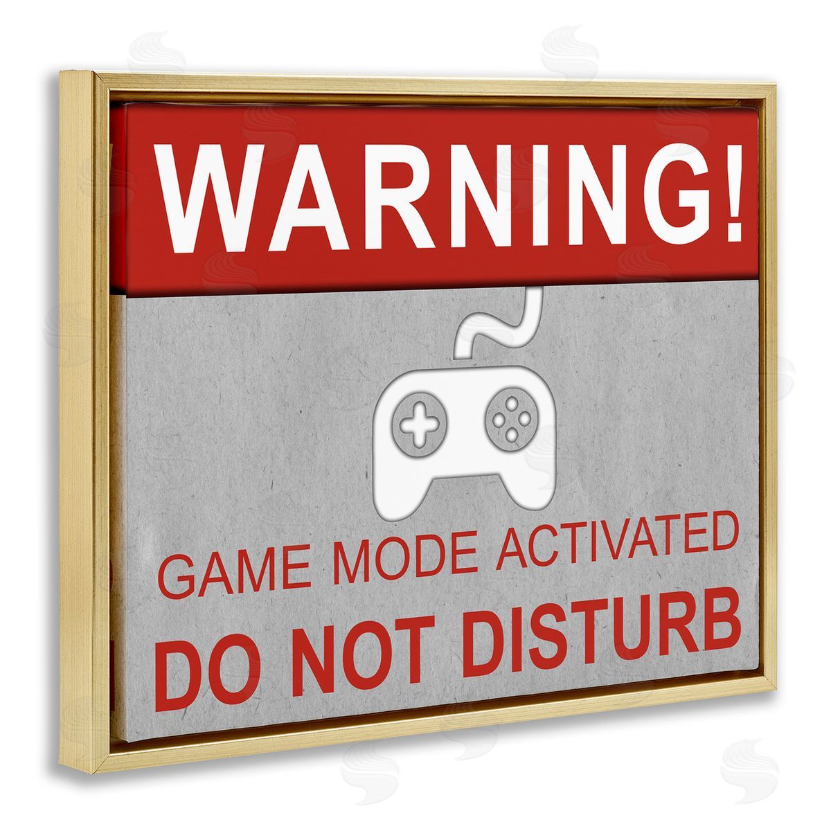 SD Graphics Studio Gaming Do Not Disturb Gold Floating Frame Canvas Wall Art Print