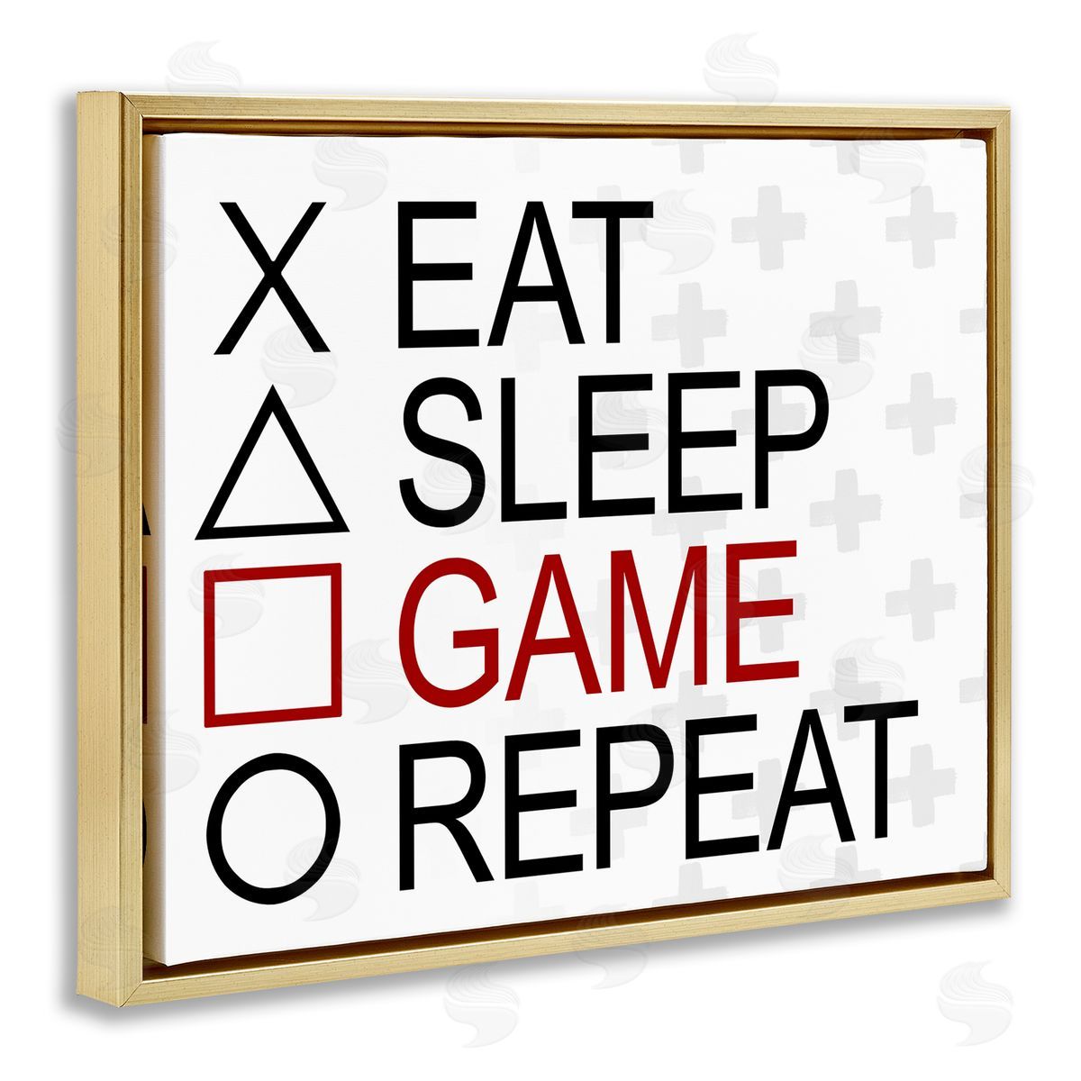 SD Graphics Studio Gamer Button Shapes Gold Floating Frame Canvas Wall Art Print