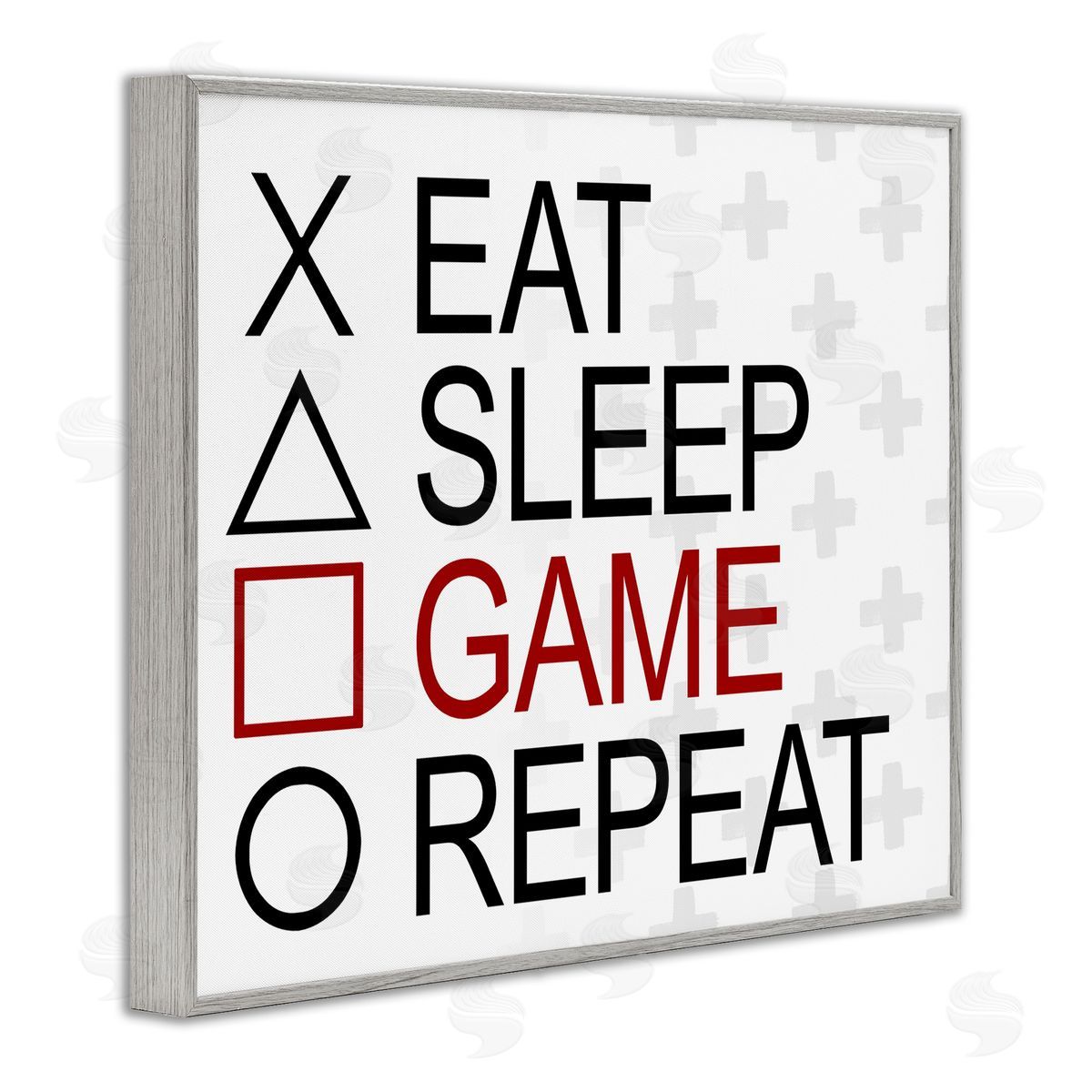 SD Graphics Studio Gamer Button Shapes Gray Framed Giclee Wall Art Print