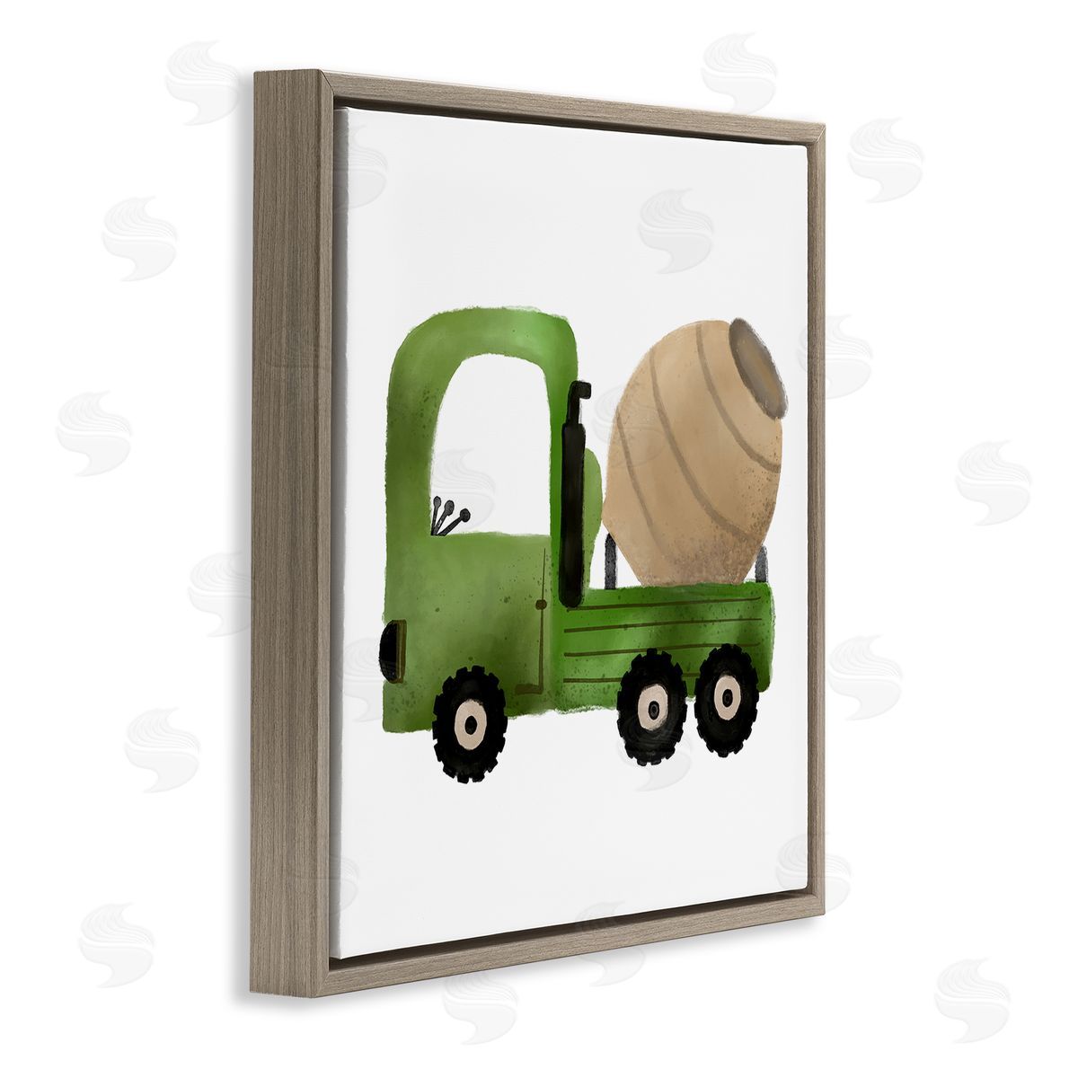 Elizabeth Medley Construction Truck Vehicle Brown Floating Frame Canvas Wall Art Print