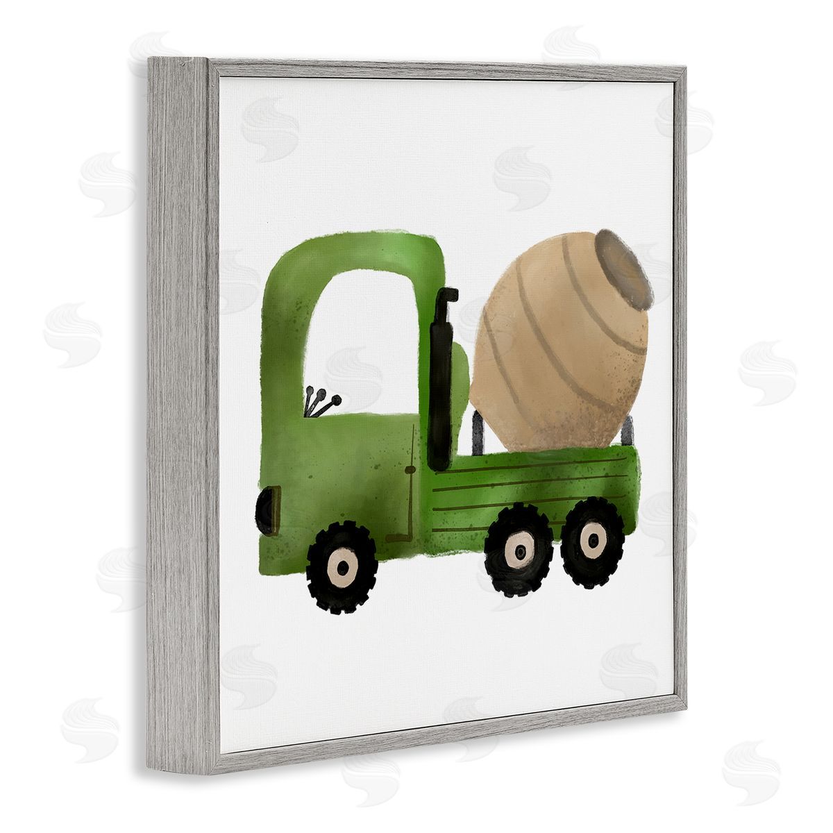 Elizabeth Medley Construction Truck Vehicle Gray Framed Giclee Wall Art Print