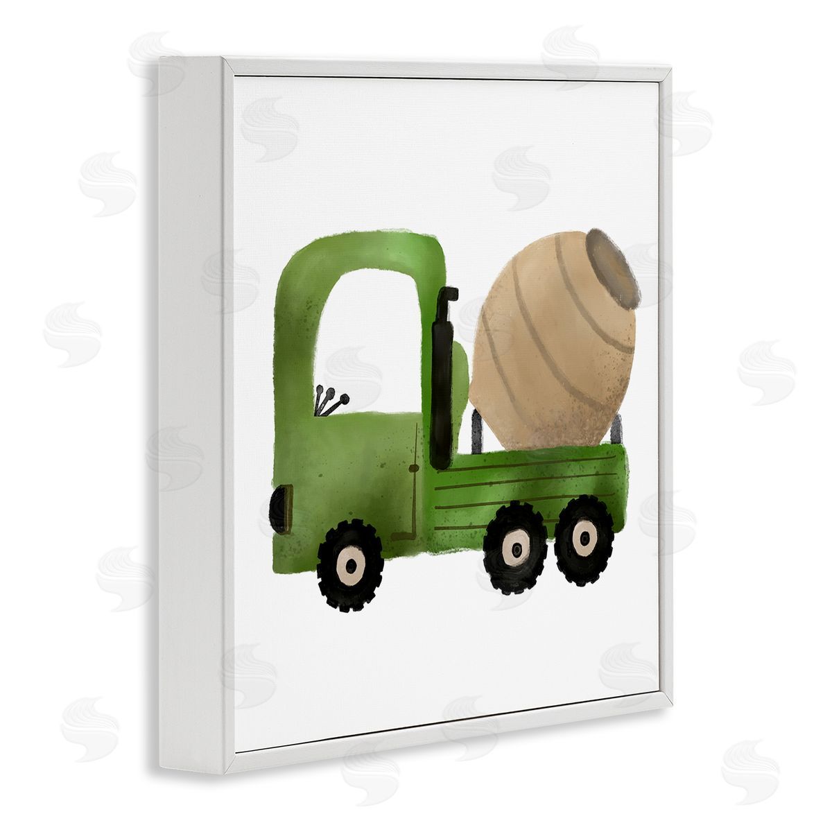 Elizabeth Medley Construction Truck Vehicle White Framed Giclee Wall Art Print