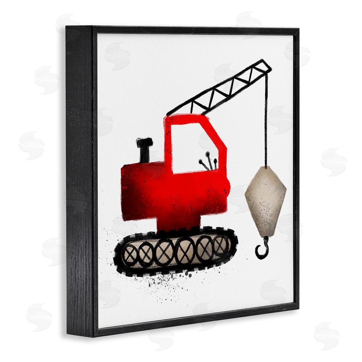 Elizabeth Medley Red Construction Vehicle Black Framed Giclee Wall Art Print
