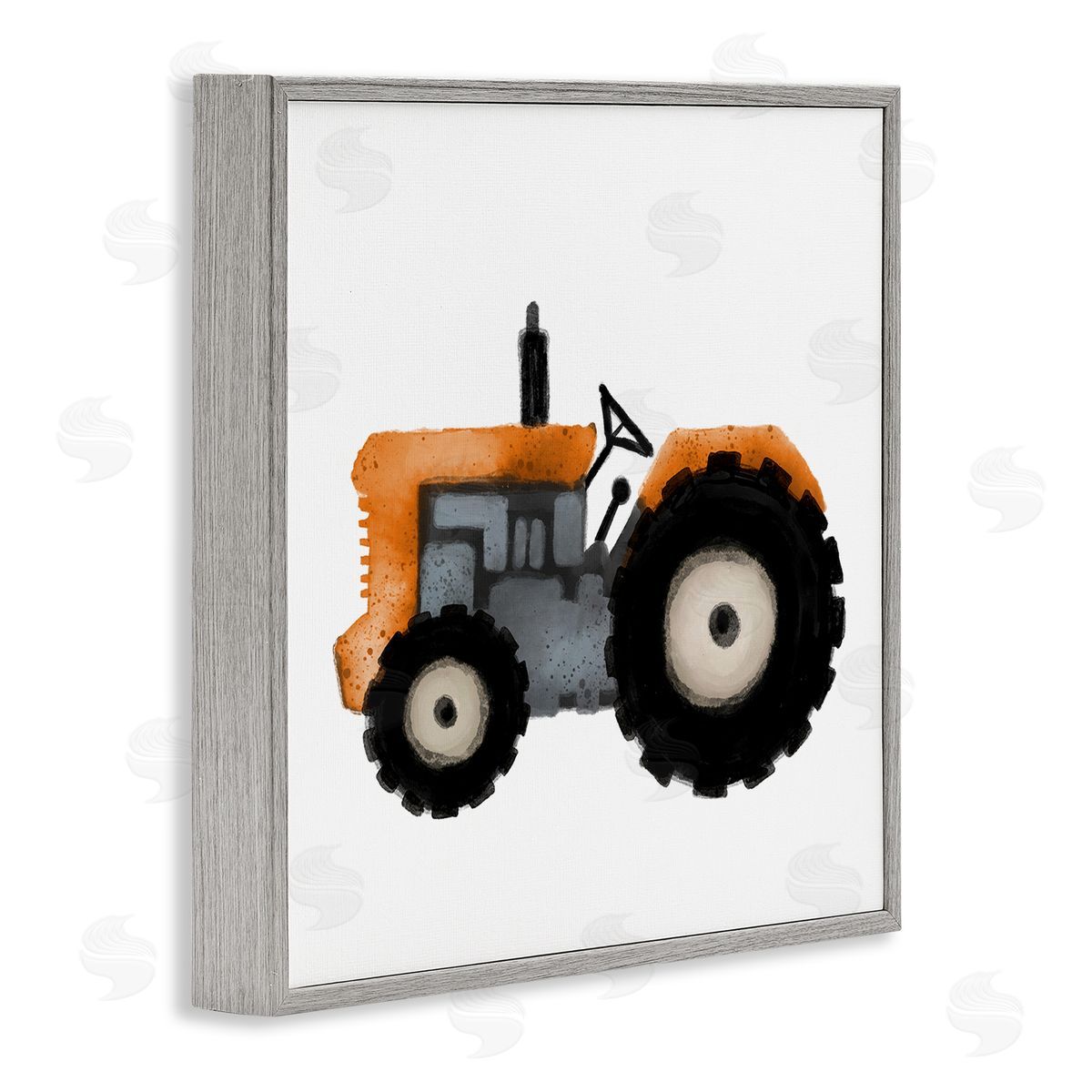 Elizabeth Medley Farm Tractor Vehicle Gray Framed Giclee Wall Art Print