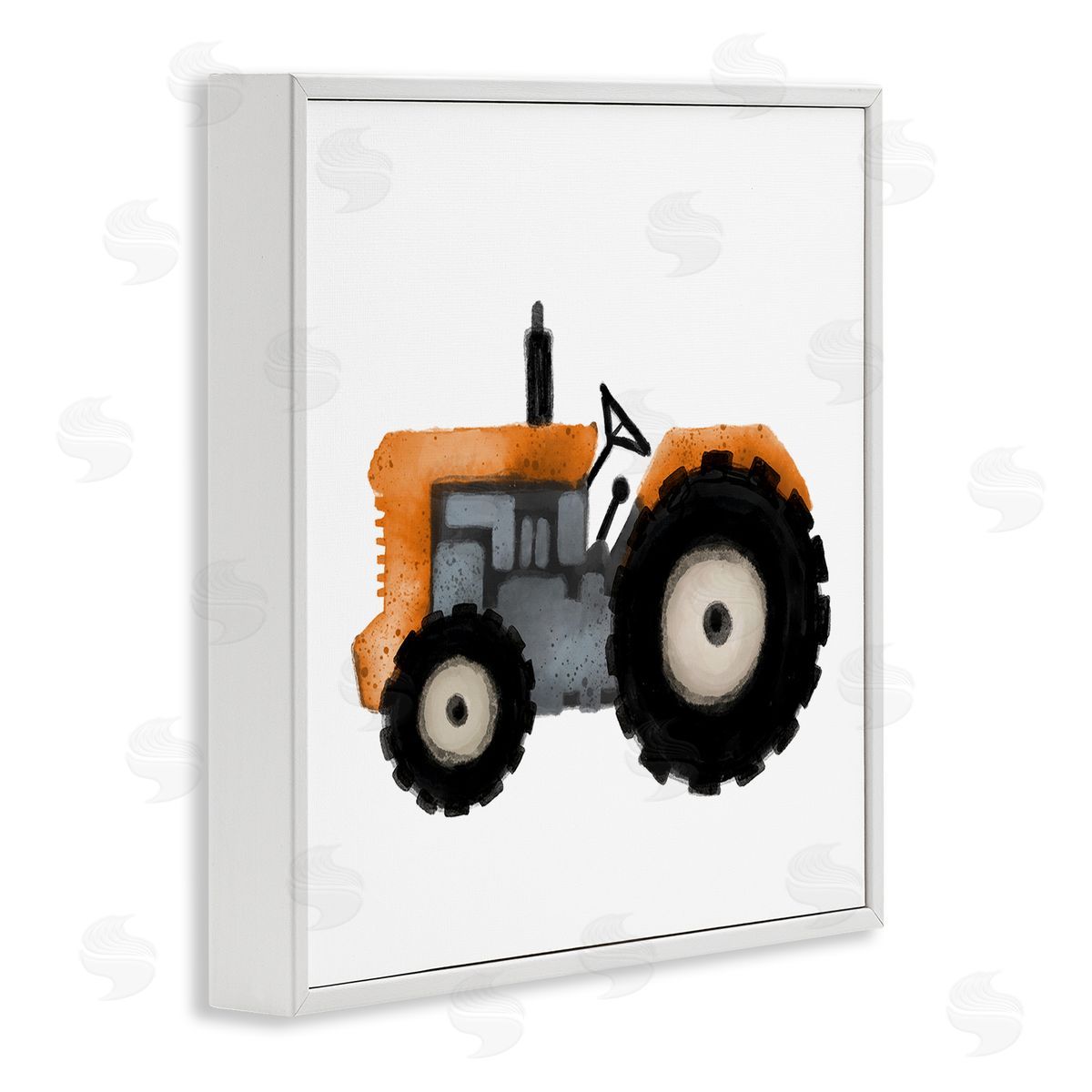 Elizabeth Medley Farm Tractor Vehicle White Framed Giclee Wall Art Print
