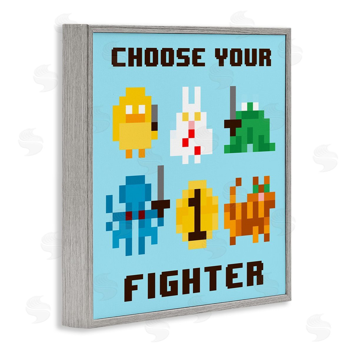 June Erica Vess Choose Your Fighter Gray Framed Giclee Wall Art Print