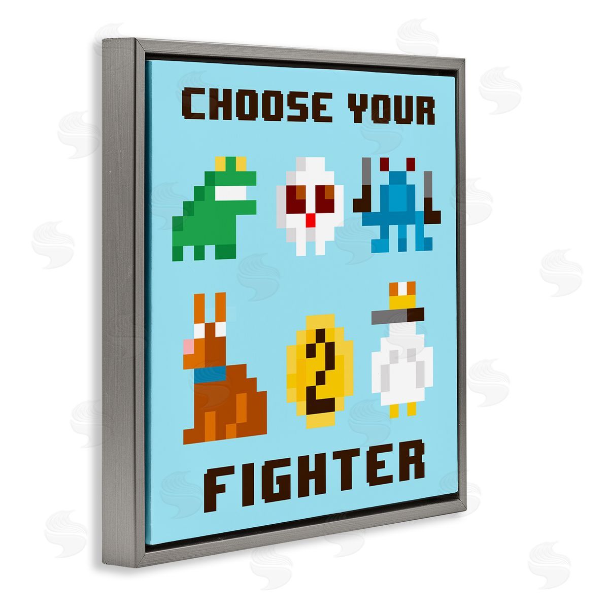 June Erica Vess Choose Gaming Fighter Gray Floating Frame Canvas Wall Art Print