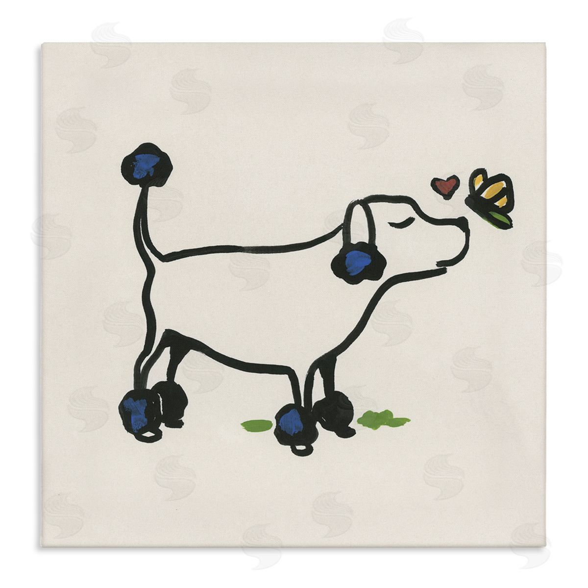 June Erica Vess Dog & Butterfly Canvas Wall Art Print