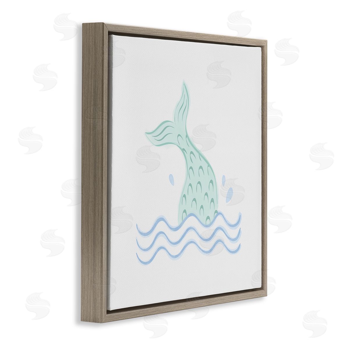 Carrie Cantwell Mermaid Tail in Water Brown Floating Frame Canvas Wall Art Print