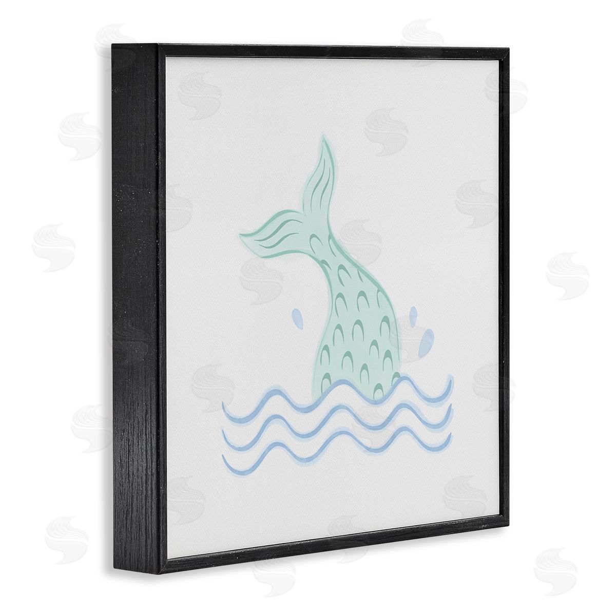 Carrie Cantwell Mermaid Tail in Water Black Framed Giclee Wall Art Print