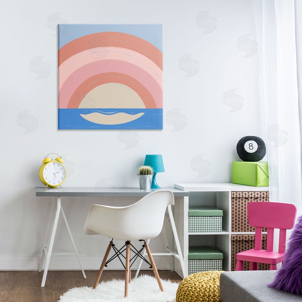 Carrie Cantwell Ocean Rainbow Reflection Canvas Wall Art Print in Room