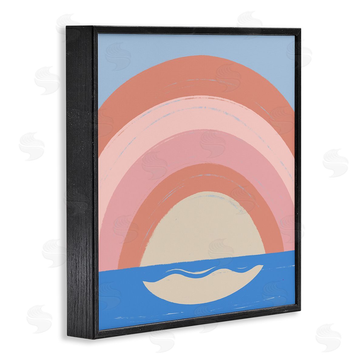 Carrie Cantwell Ocean Rainbow Reflection Black Framed Giclee Wall Art Print