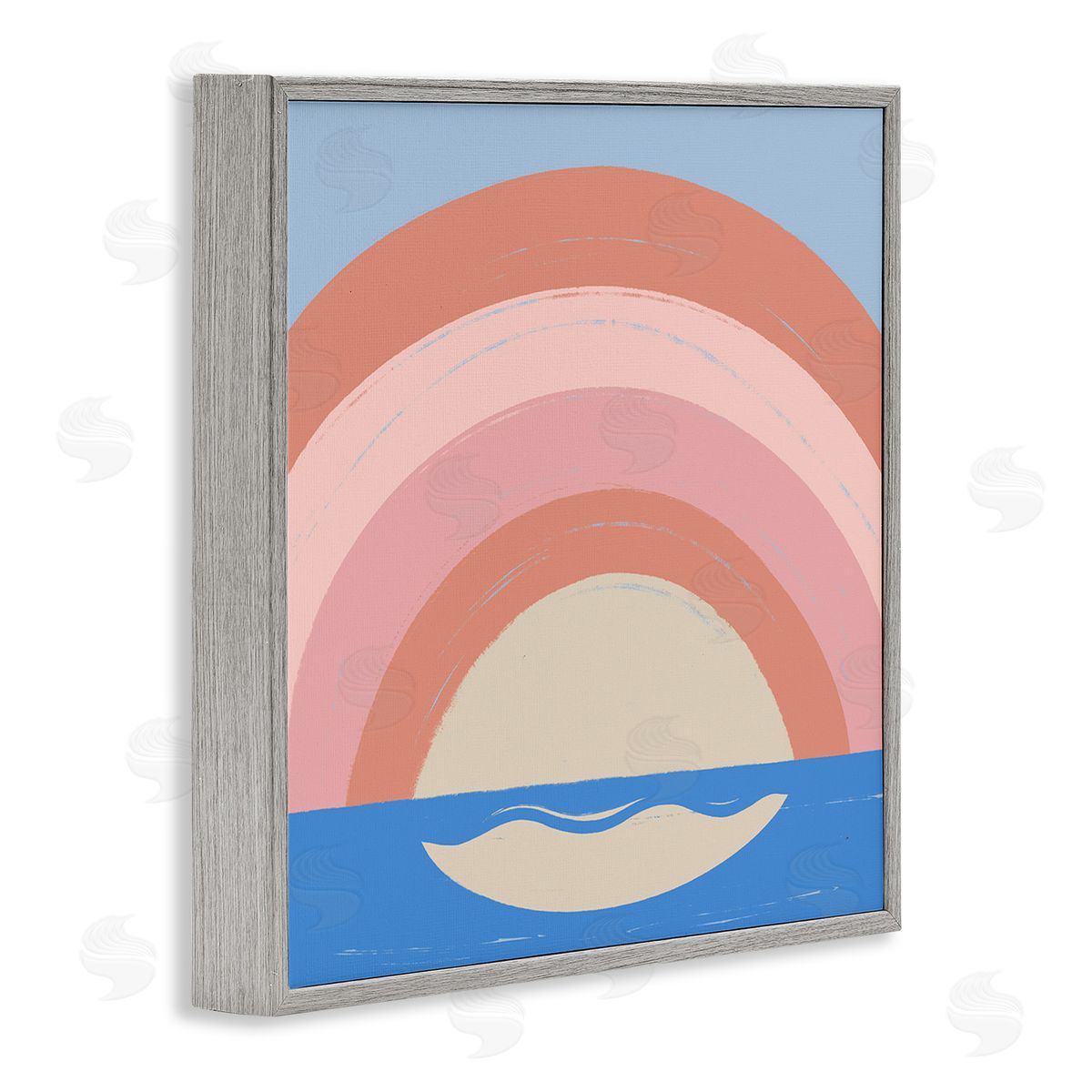 Carrie Cantwell Ocean Rainbow Reflection Gray Framed Giclee Wall Art Print