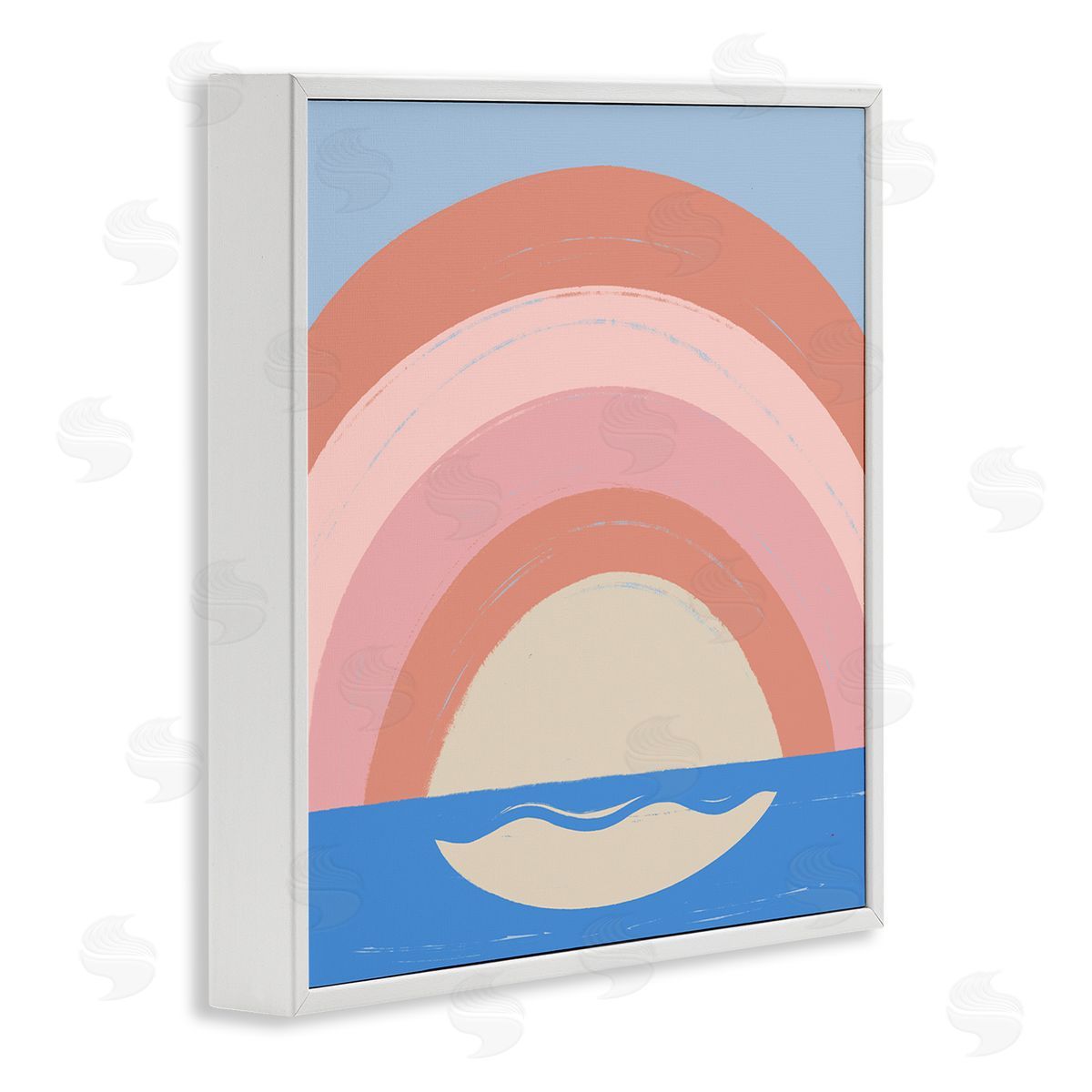 Carrie Cantwell Ocean Rainbow Reflection White Framed Giclee Wall Art Print