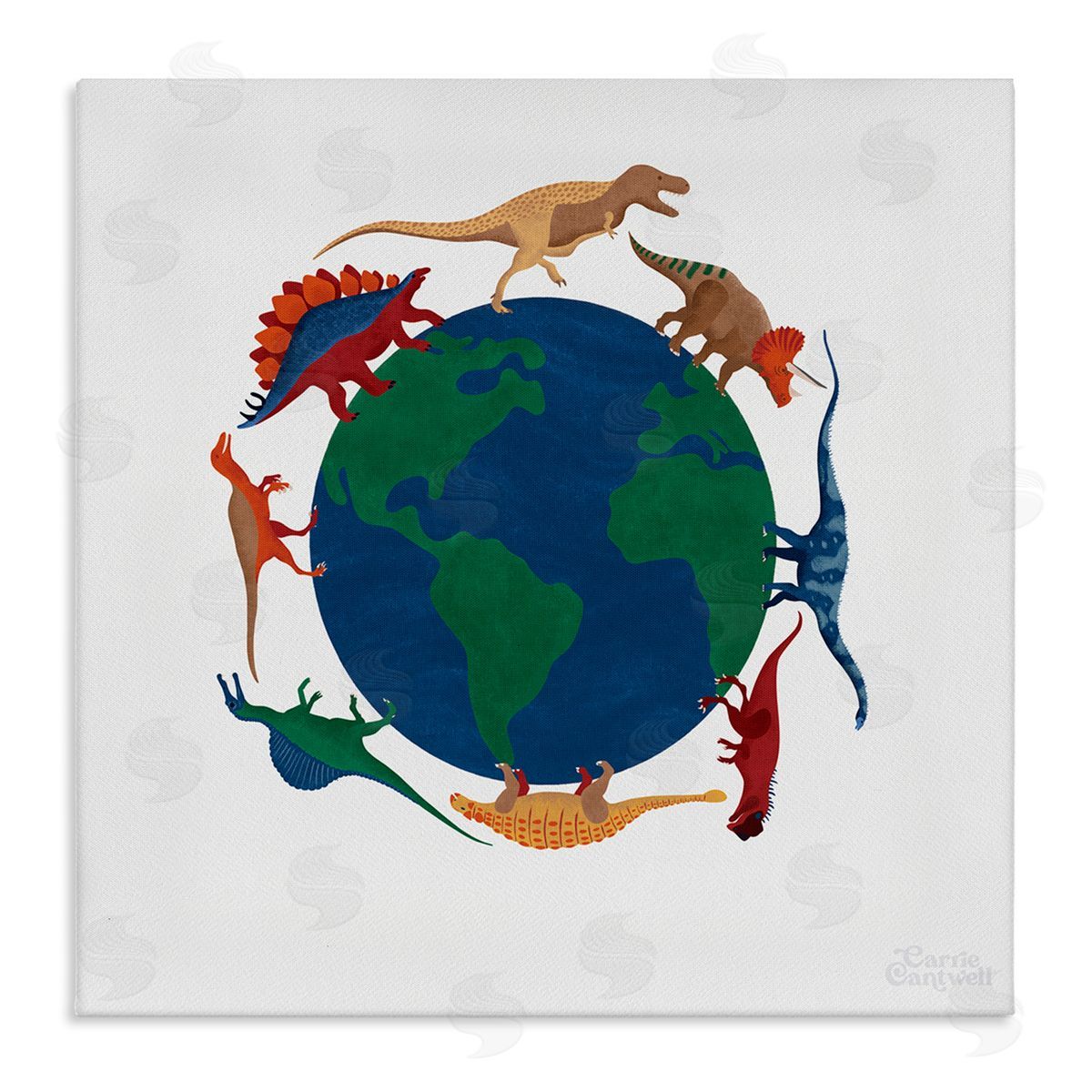 Carrie Cantwell When Dinos Roamed Canvas Wall Art Print