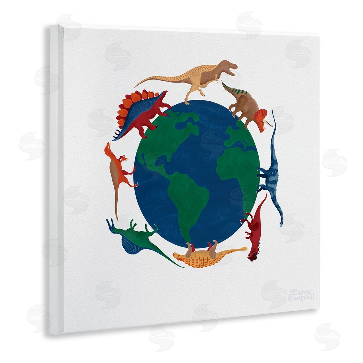 Carrie Cantwell When Dinos Roamed Wooden Wall Plaque Art Print