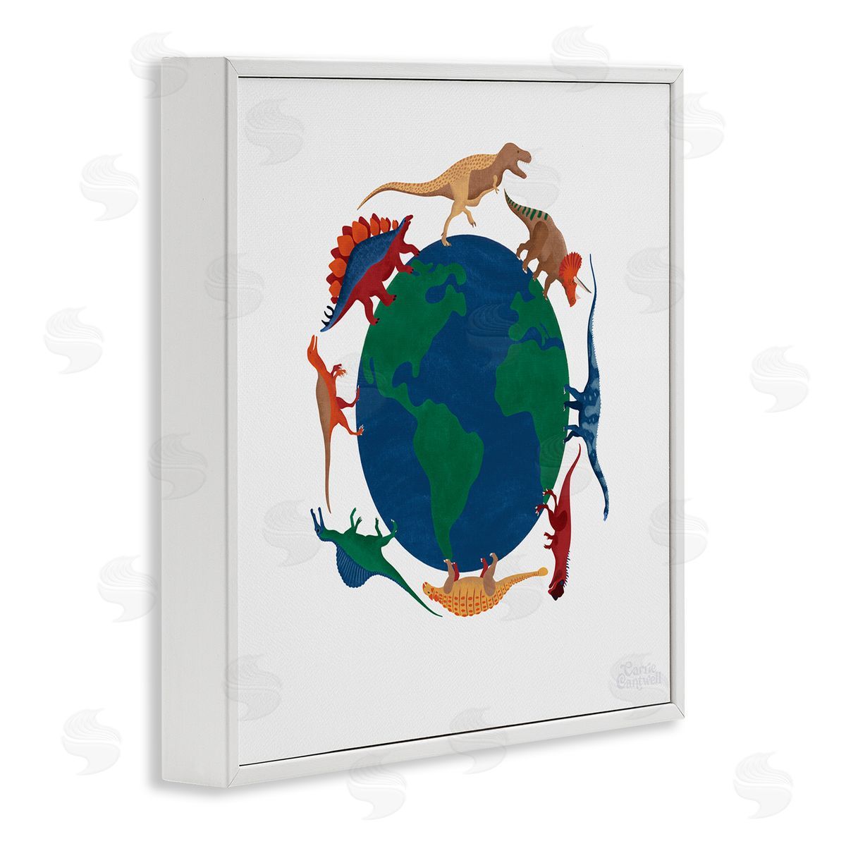 Carrie Cantwell When Dinos Roamed White Framed Giclee Wall Art Print