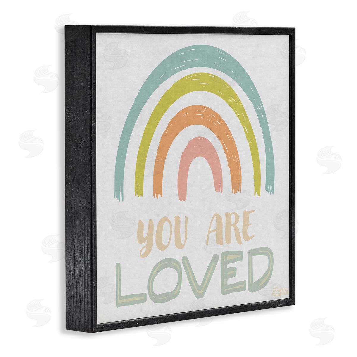 Carrie Cantwell You Are Loved Rainbow Black Framed Giclee Wall Art Print