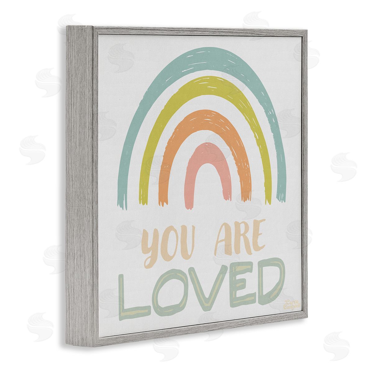 Carrie Cantwell You Are Loved Rainbow Gray Framed Giclee Wall Art Print