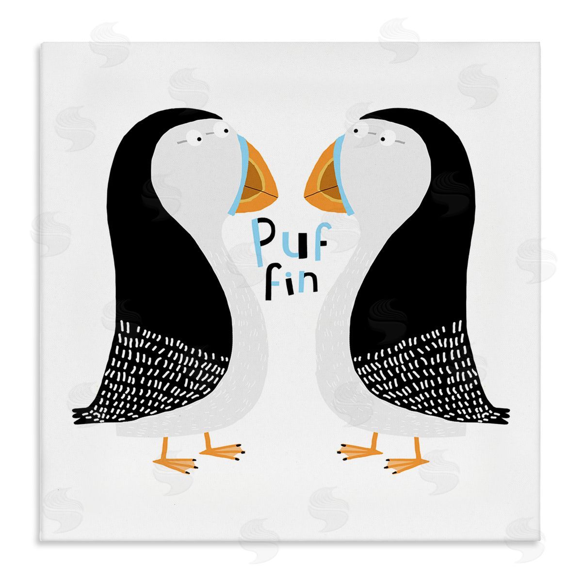 Carla Daly Puffin Bird Duo Canvas Wall Art Print