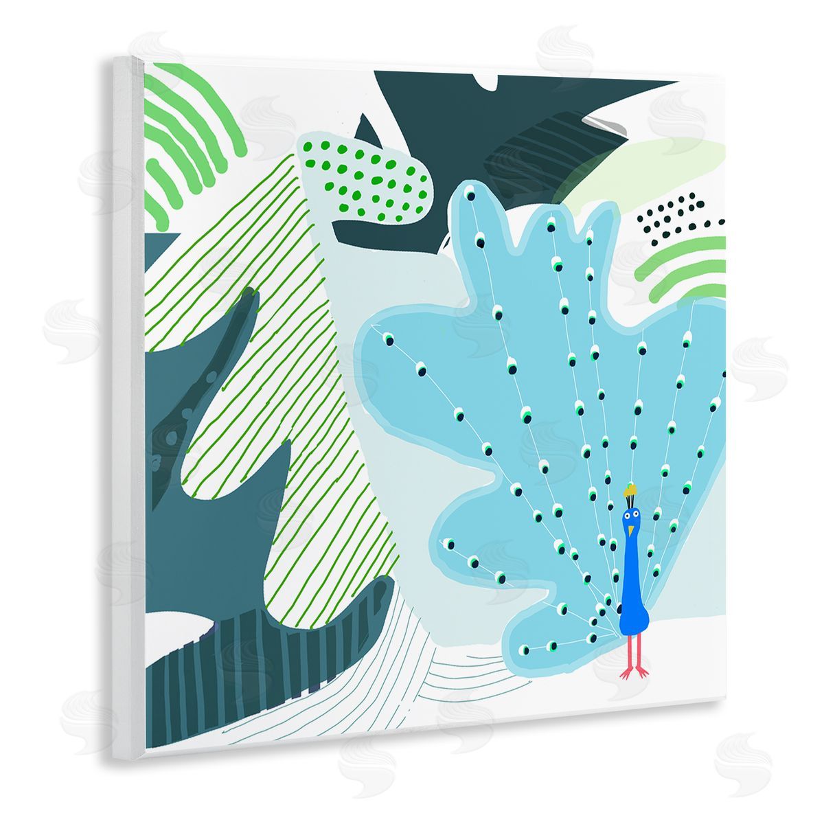 Carla Daly Whimsical Patterned Peacock Wooden Wall Plaque Art Print