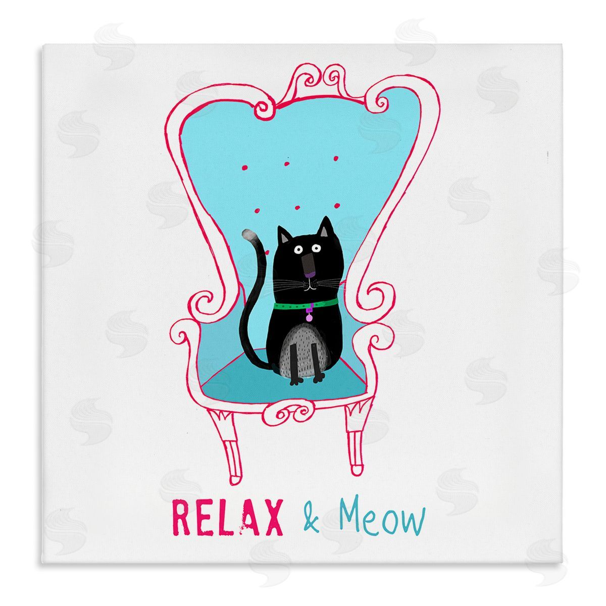 Carla Daly Relax & Meow Cat Canvas Wall Art Print