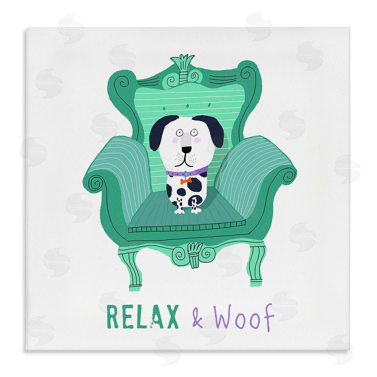Carla Daly Relax & Woof Cat Canvas Wall Art Print