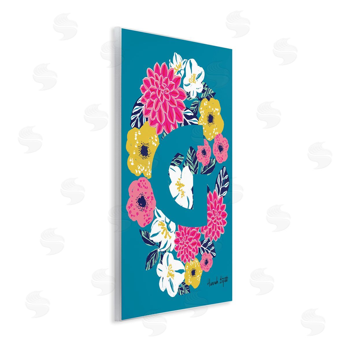 Floral Bloom Letter G Wood Plaque Wall Art, Home Decor by Hannah Louise Byatt