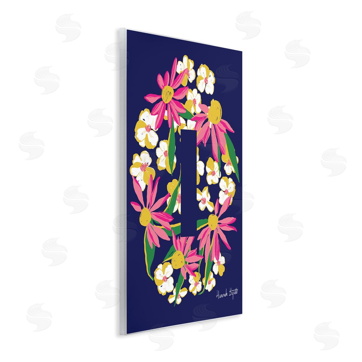 Floral Bloom Letter I Wood Plaque Wall Art, Home Decor by Hannah Louise Byatt