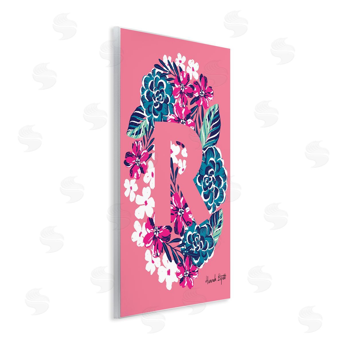 Floral Bloom Letter R Wood Plaque Wall Art, Home Decor by Hannah Louise Byatt