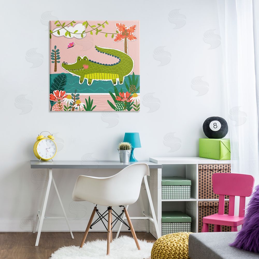 Tina Finn Alligator In Swamp Canvas Wall Art Print in Room