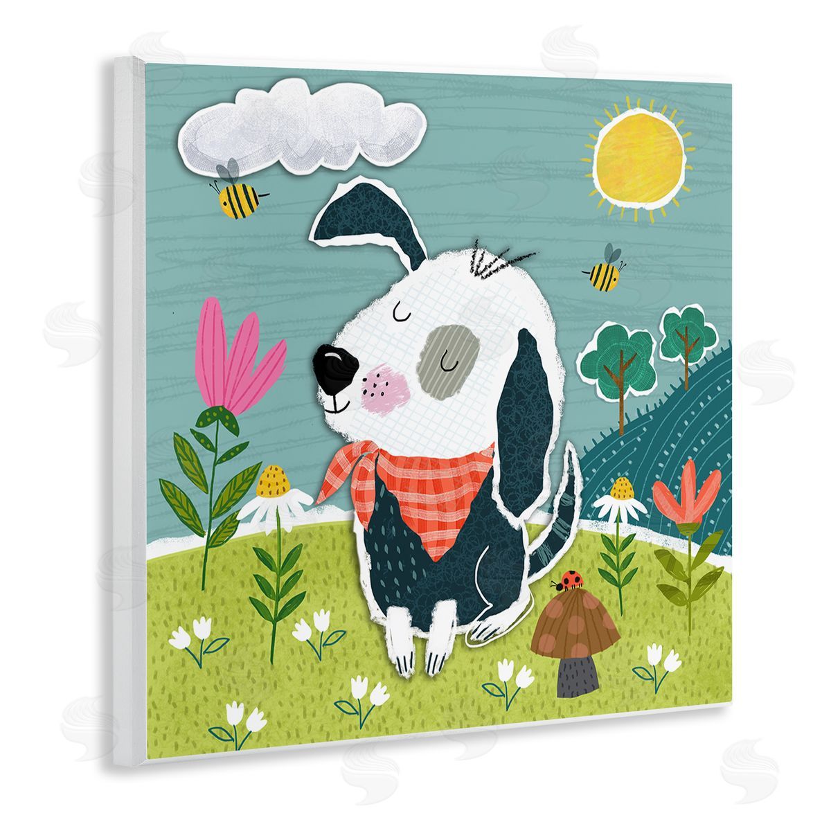 Tina Finn Countryside Dog Landscape Wooden Wall Plaque Art Print