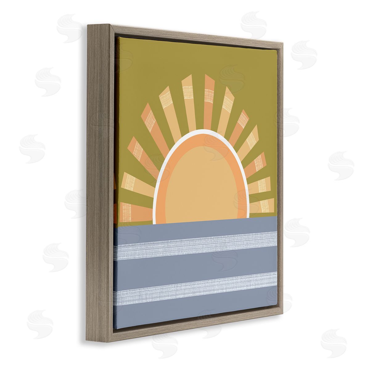 Tina Finn Rising Sun Over Ocean Brown Floating Frame Canvas Wall Art Print