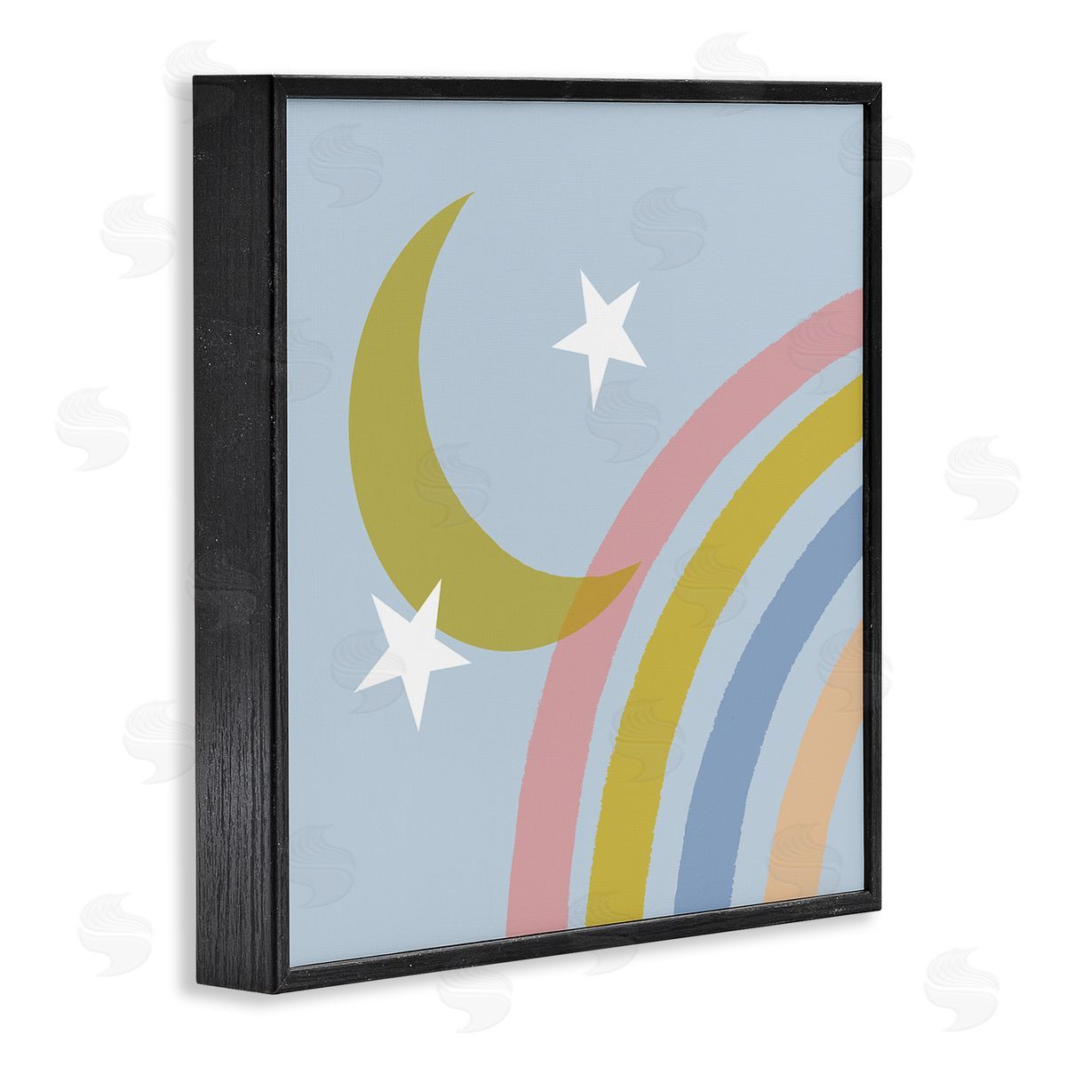 Tina Finn Rainbow And Moon Shape Black Framed Giclee Wall Art Print