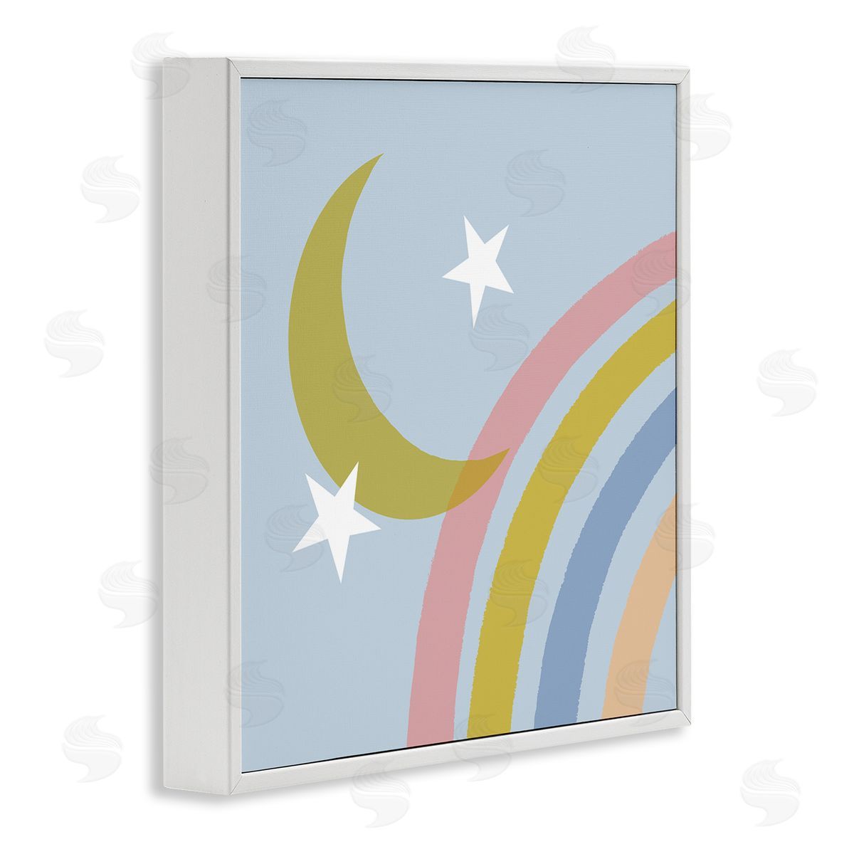 Tina Finn Rainbow And Moon Shape White Framed Giclee Wall Art Print