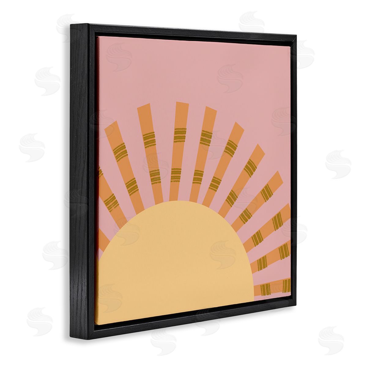 Tina Finn Minimal Sun Rays Black Floating Frame Canvas Wall Art Print