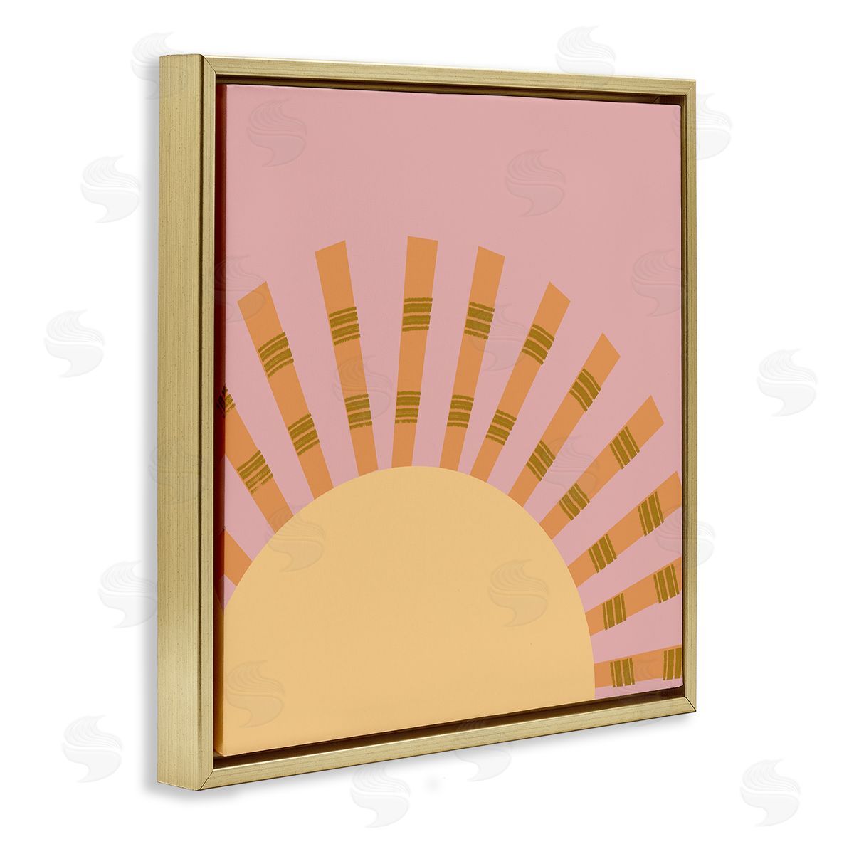 Tina Finn Minimal Sun Rays Gold Floating Frame Canvas Wall Art Print