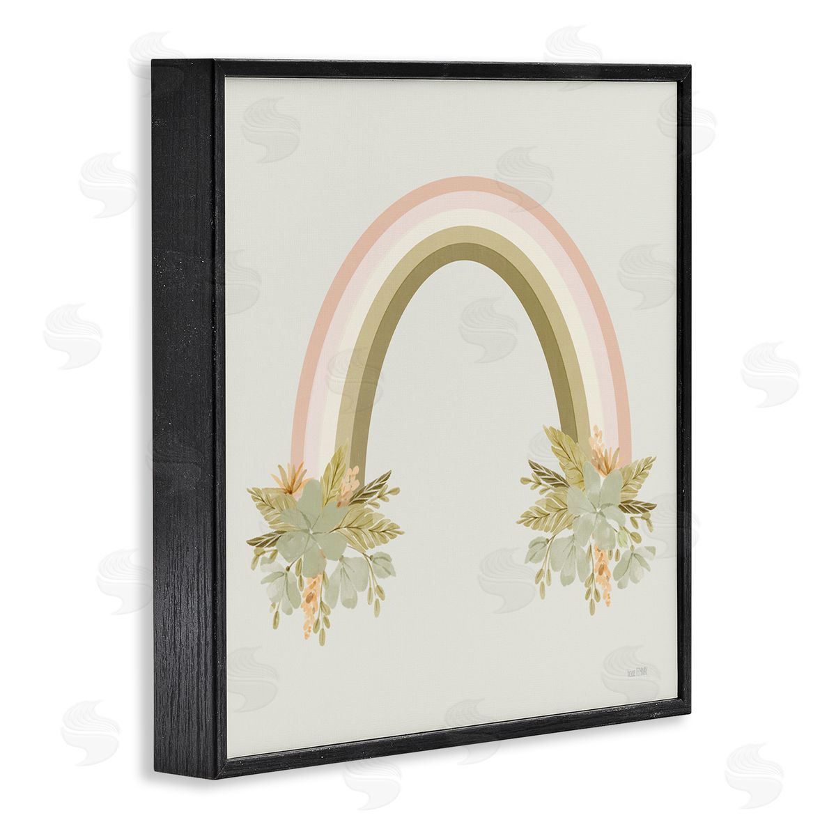 House Fenway Blooming Floral Rainbow Black Framed Giclee Wall Art Print