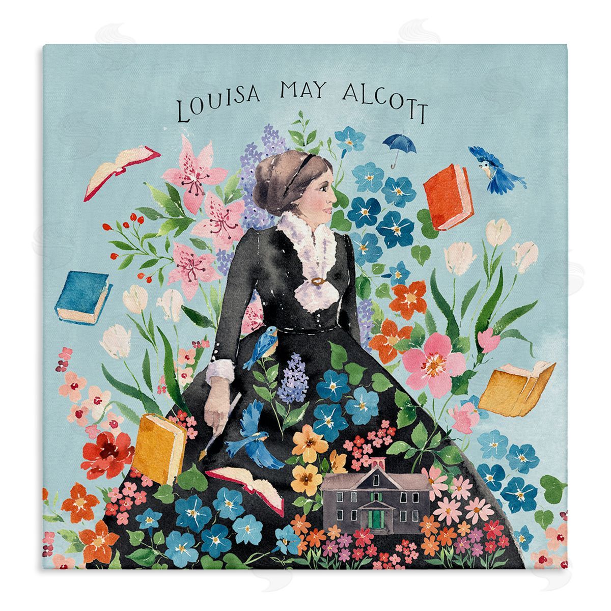 Heather Lee Chan Louisa May Alcott Portrait Canvas Wall Art Print