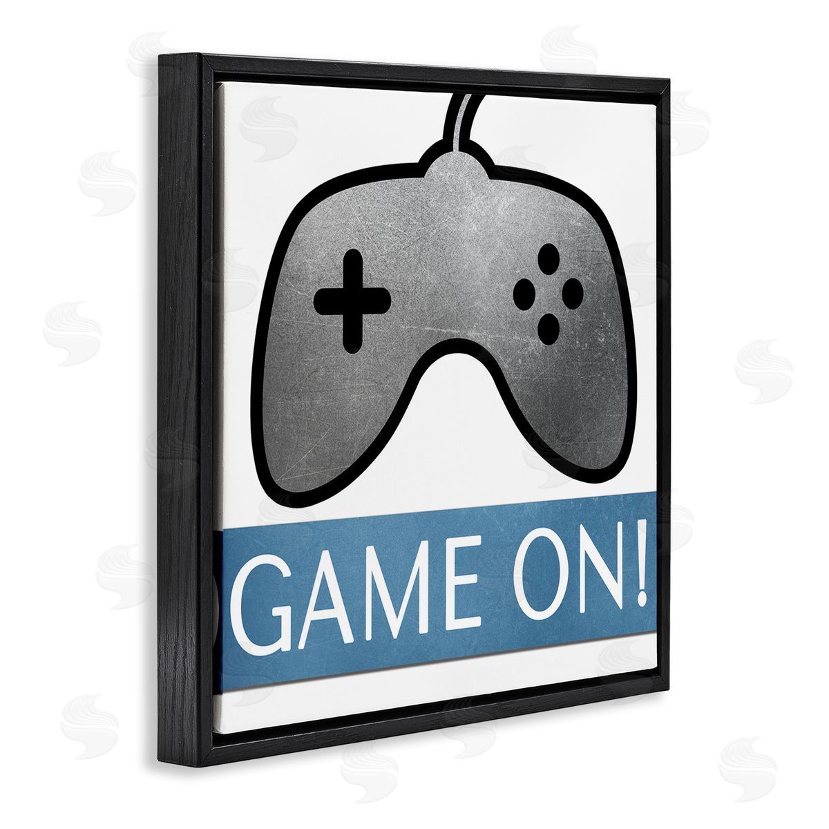Kim Allen Game On Controller Black Floating Frame Canvas Wall Art Print