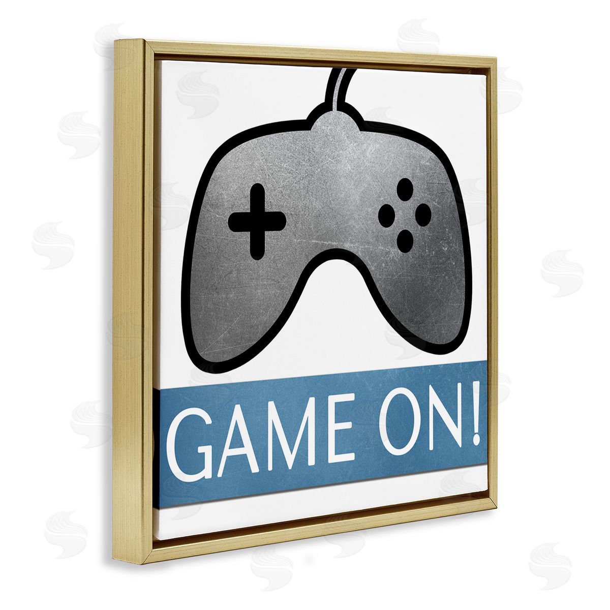 Kim Allen Game On Controller Gold Floating Frame Canvas Wall Art Print