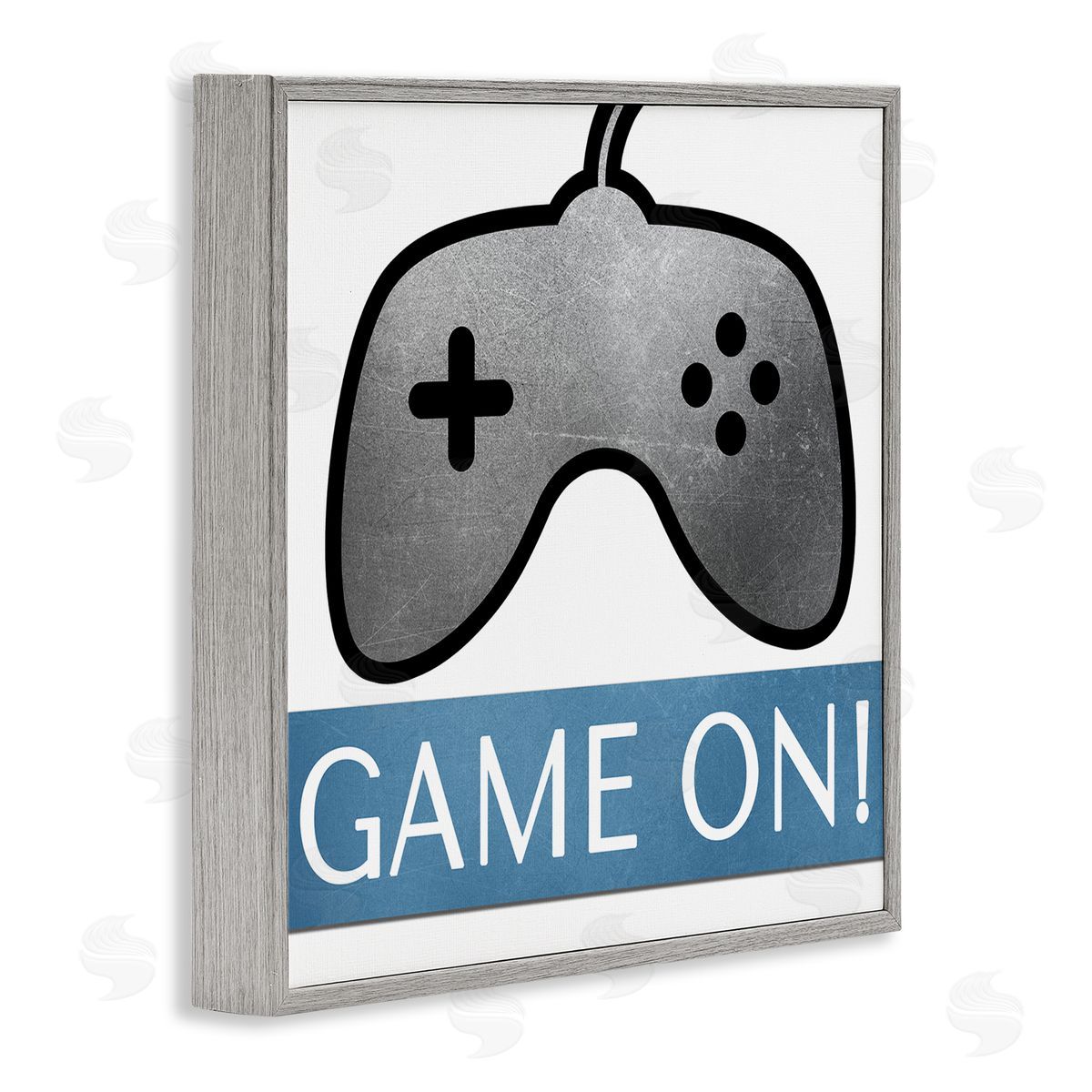 Kim Allen Game On Controller Gray Framed Giclee Wall Art Print