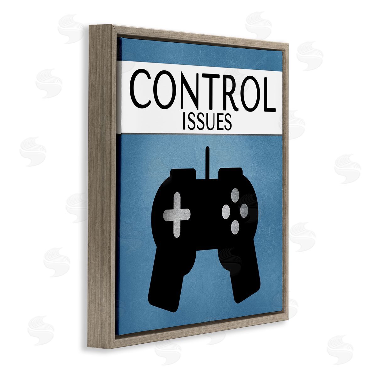 Kim Allen Control Issues Gamer Brown Floating Frame Canvas Wall Art Print