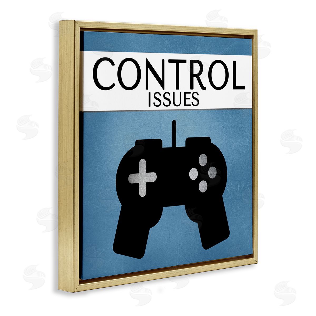 Kim Allen Control Issues Gamer Gold Floating Frame Canvas Wall Art Print