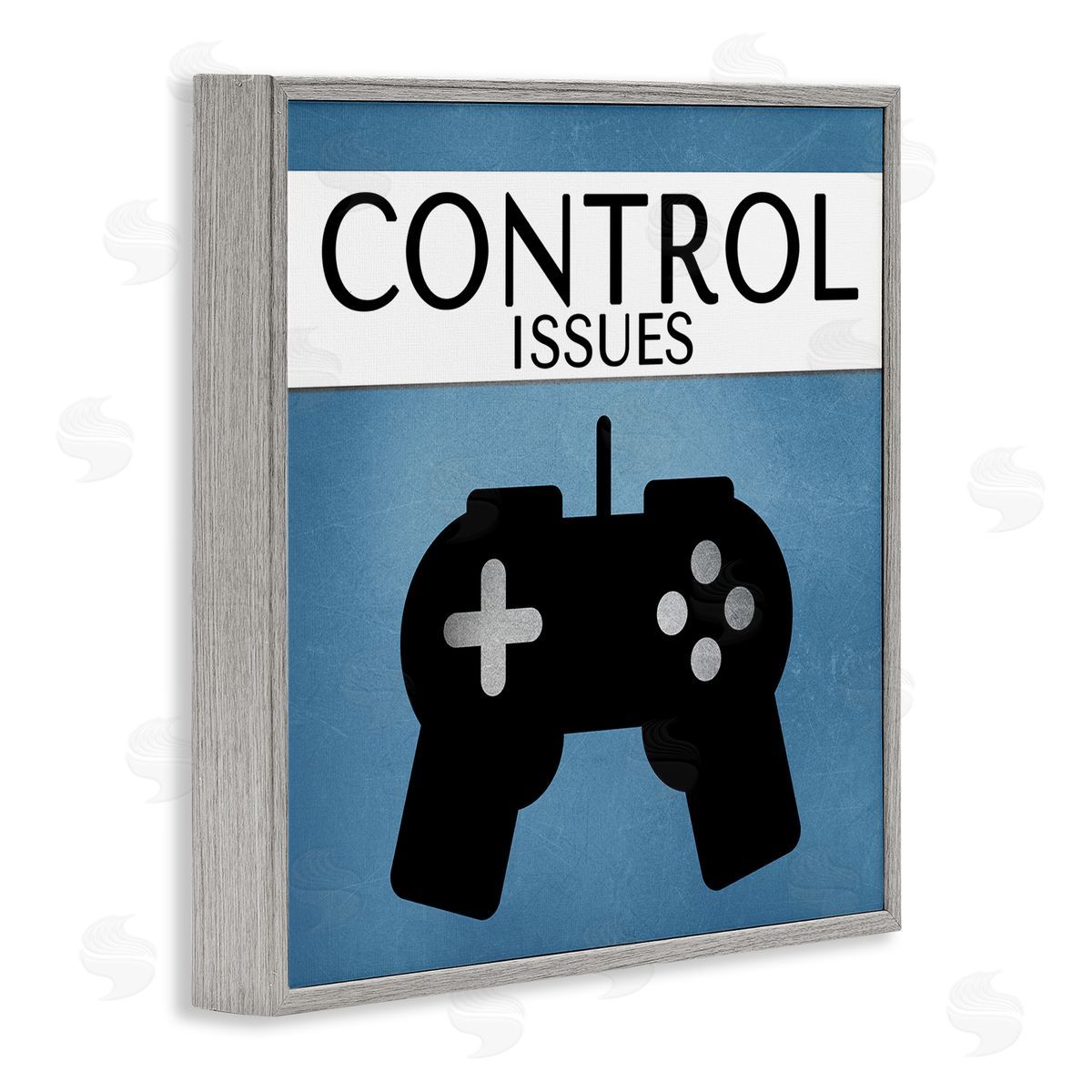 Kim Allen Control Issues Gamer Gray Framed Giclee Wall Art Print