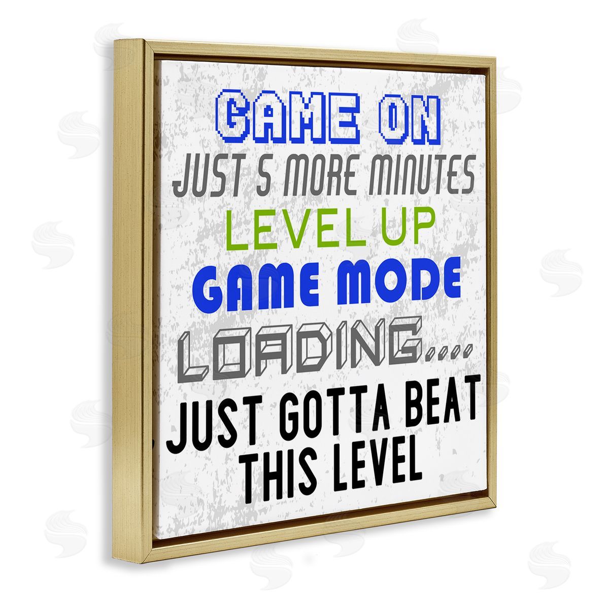Kim Allen Game Mode Phrases Gold Floating Frame Canvas Wall Art Print