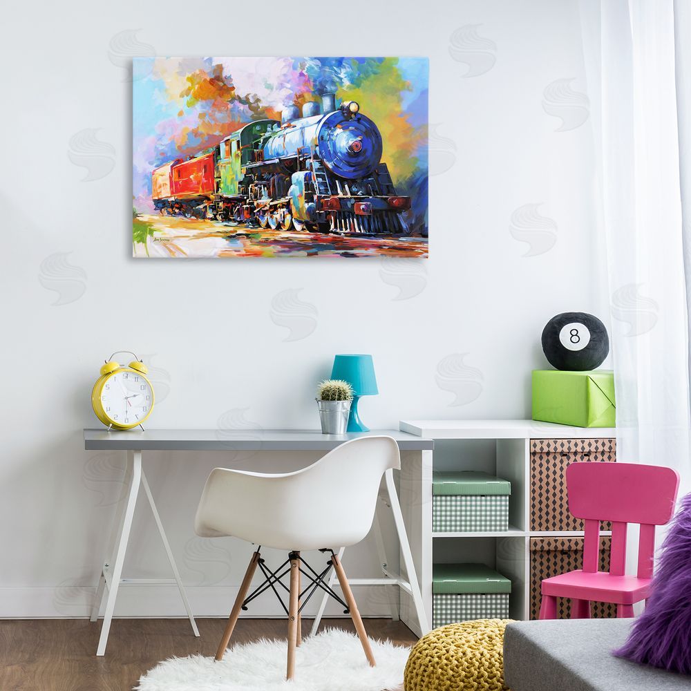 Leon Devenice The Last Train Canvas Wall Art Print in Room