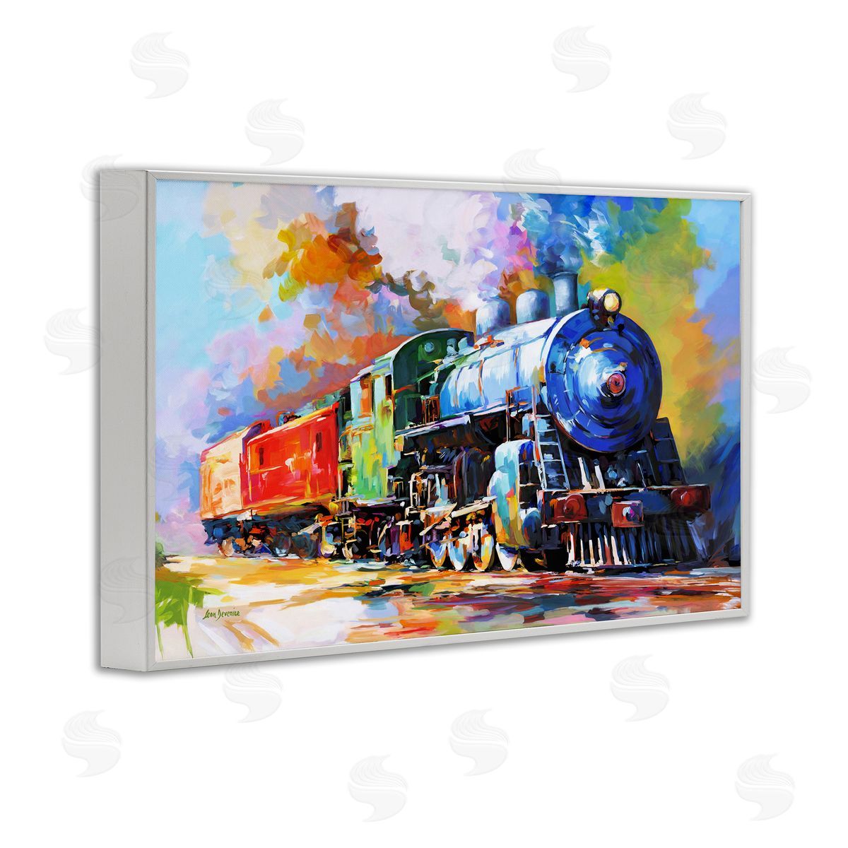 Leon Devenice The Last Train White Framed Giclee Wall Art Print