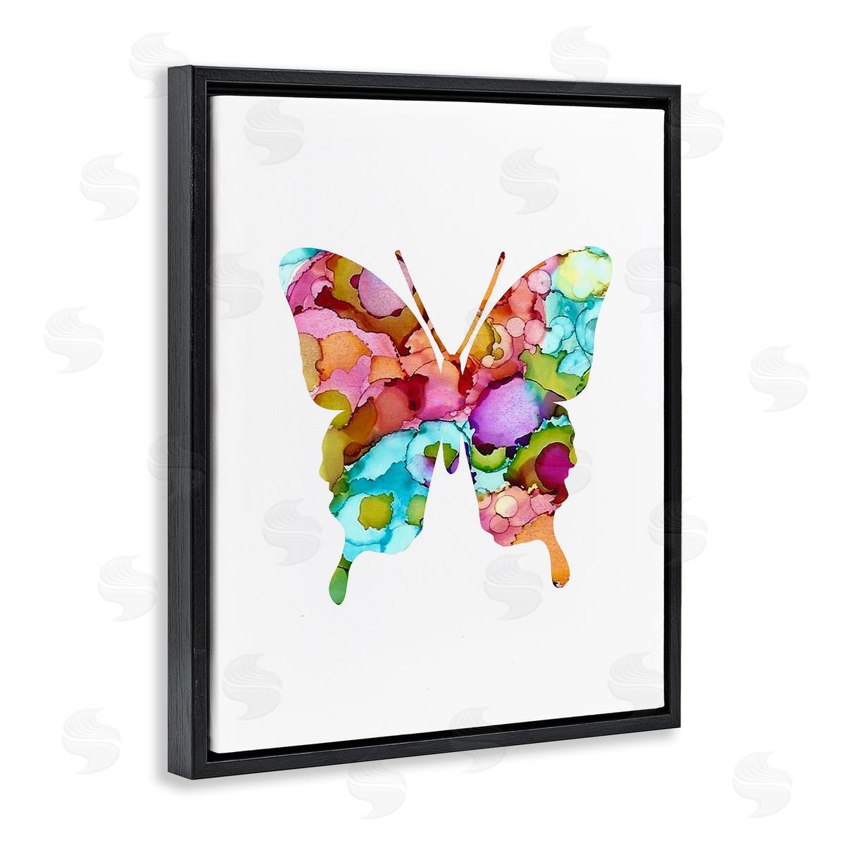 Lisa Nohren Bold Patterned Butterfly Black Floating Frame Canvas Wall Art Print